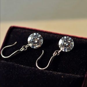 Sterling Silver CZ Drop Earrings